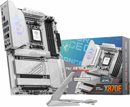 MSI MPG X870E Edge TI WiFi Gaming Motherboard (AMD Ryzen 9000/8000/7000 Series Processors, AM5, DDR5, PCIe 4.0, M.2, SATA 6Gb/s, USB 3.2 Gen 2, HDMI/DP, Wi-Fi 7, Bluetooth 5.3, 2.5Gbps LAN, ATX) - PuriLite