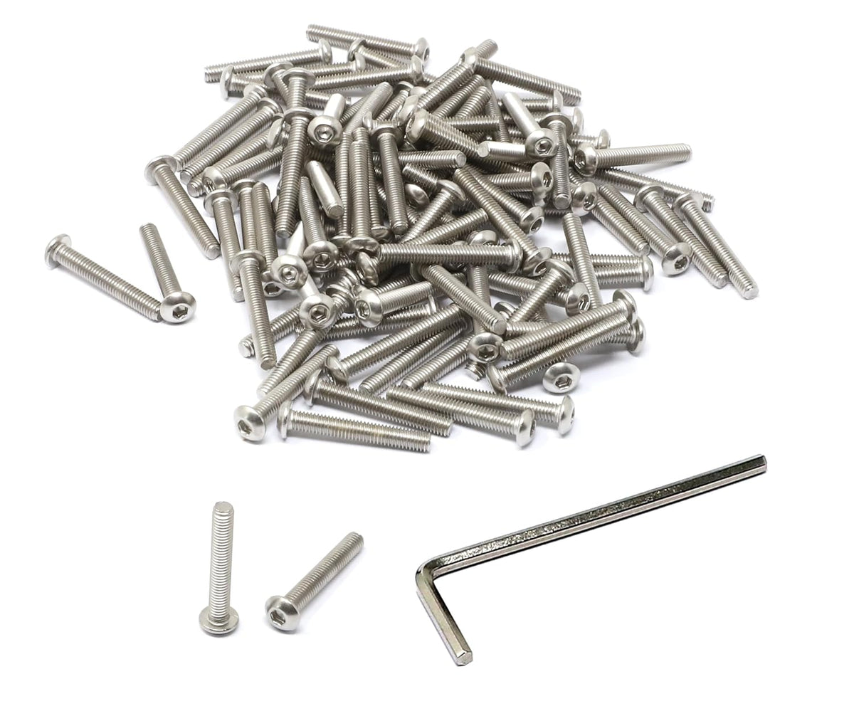 iexcell 50 Pcs M6 x 20mm Thread Pitch 1 mm Stainless Steel 304 Hex Socket Button Head Cap Screws Bolts Kit - PuriLite