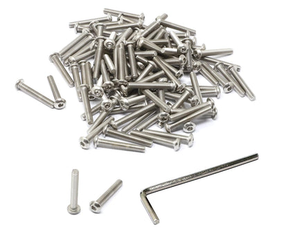 iexcell 50 Pcs M6 x 20mm Thread Pitch 1 mm Stainless Steel 304 Hex Socket Button Head Cap Screws Bolts Kit - PuriLite