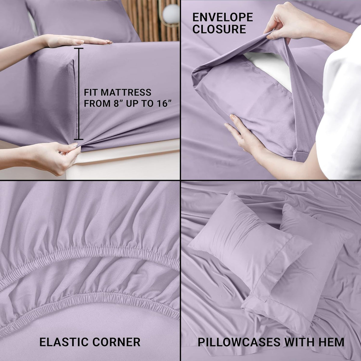 Utopia Bedding Queen Bed Sheet Set - 4 Piece Bedding - Soft Brushed Microfiber Fabric - Shrinkage & Fade Resistant - Easy Care (White) - PuriLite