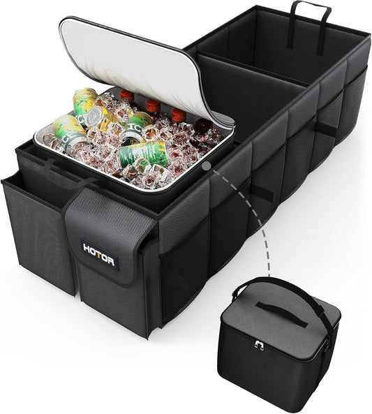 HOTOR Car Trunk Organizer for SUV - Car Organizer with Removable Cooler Bag
