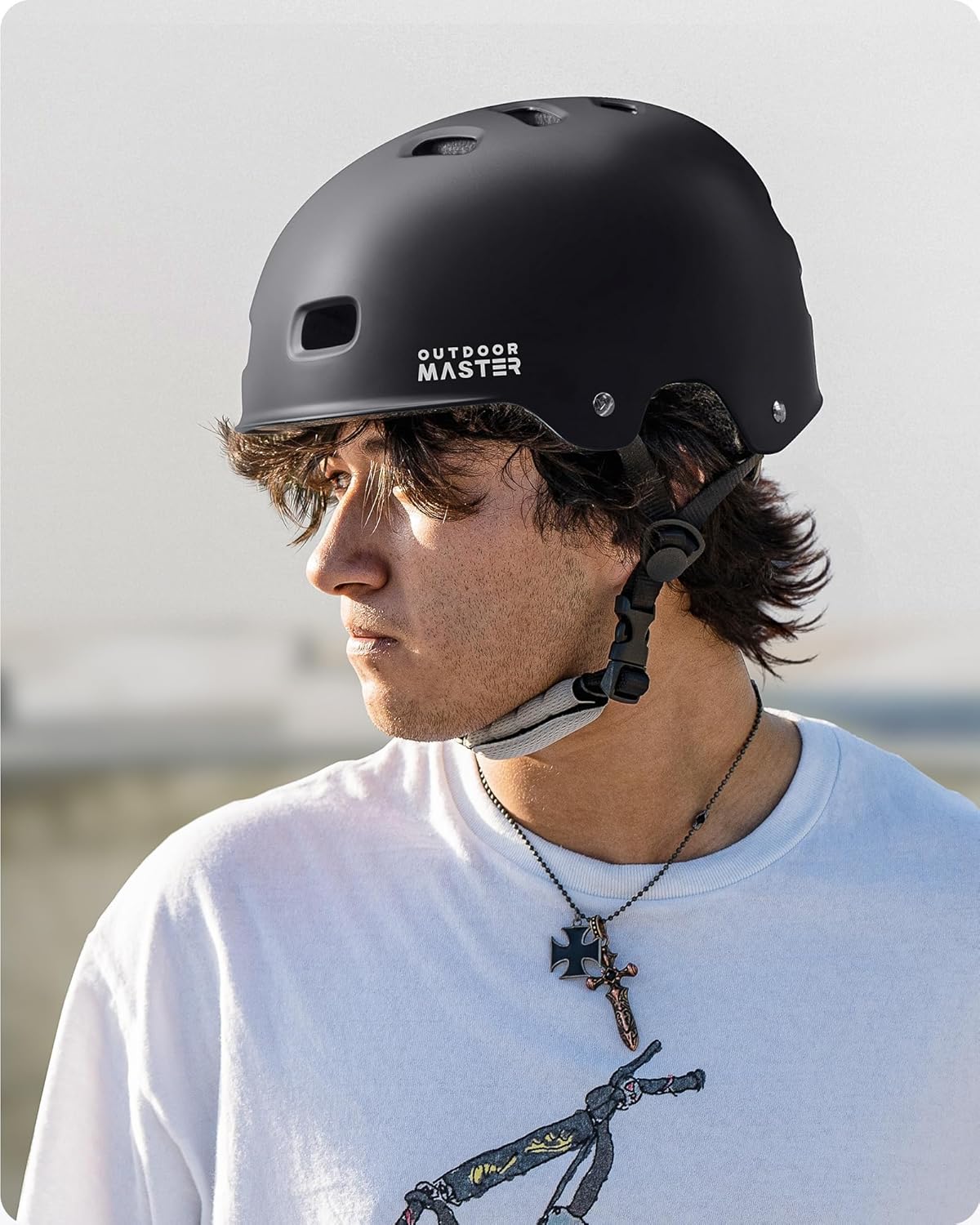 OutdoorMaster Skateboard Cycling Helmet - Two Removable Liners Ventilation Multi-Sport Scooter Roller Skate Inline Skating Rollerblading for Kids, Youth & Adults - PuriLite