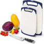 Moss & Stone 2 Piece Cutting Boards for Kitchen & Chef Knife | Polypropylene and Dishwasher Safe | 2 Chopping Board with Grip Handle | BPA-Free - PuriLite