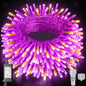 Halloween Lights Outdoor, 105 FT 300 LED Waterproof Plug in String Lights with Memory Function, 8 Lighting Modes for Halloween Party Decor(Purple Orange) - PuriLite