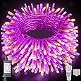 Haili Halloween Lights Outdoor, 105 FT 300 LED Halloween String Lights with Memory Function, Plug in 8 Mode String Lights for Halloween,Christmas,Party, Patio, House Decoration (Purple Orange) - PuriLite
