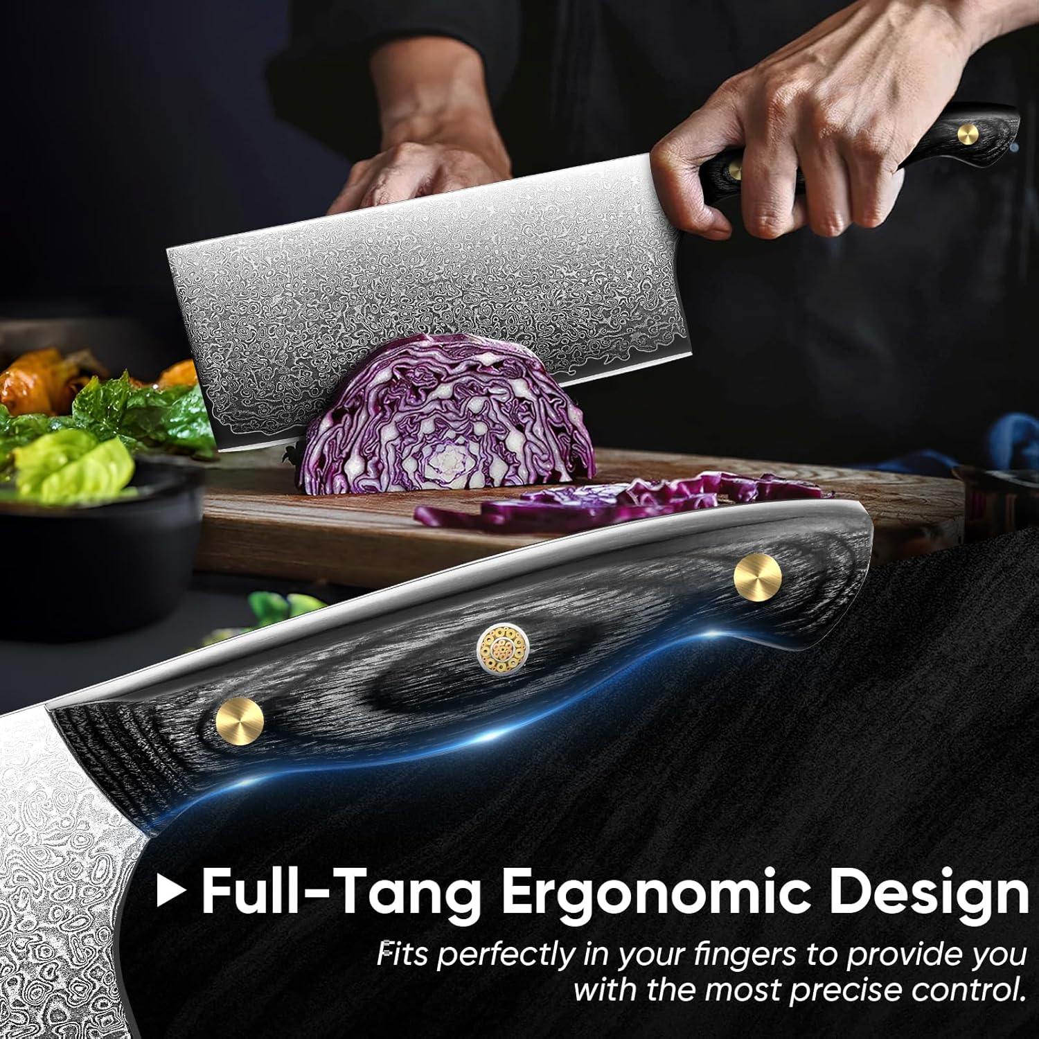 Purple Dragon Damascus Fish Fillet Knife - 7 inch Flexible Boning Knife with VG10 Core, Kitchen Slicing Knife with Full Tang Handle, Birthday Dad Mom Gift - PuriLite