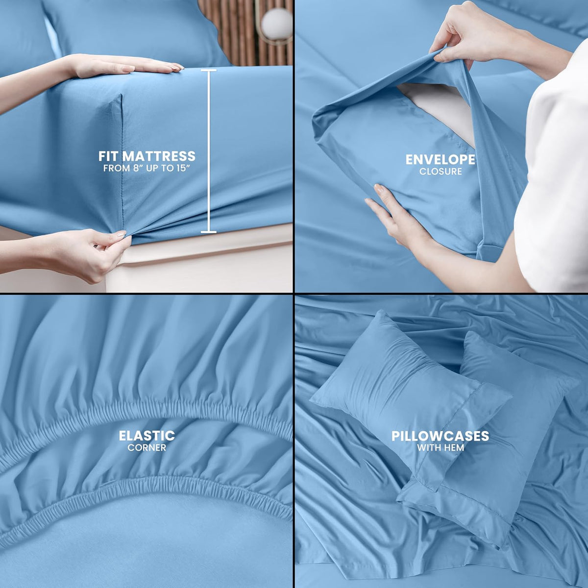 Utopia Bedding Queen Bed Sheet Set - 4 Piece Bedding - Soft Brushed Microfiber Fabric - Shrinkage & Fade Resistant - Easy Care (White) - PuriLite