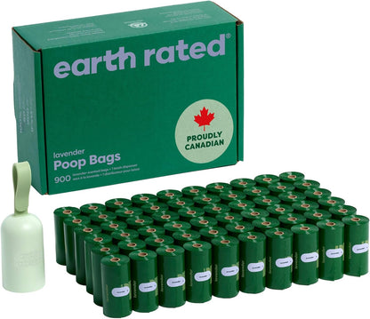 Earth Rated (A Canadian Company), Dog Poop Bag Holder with Dog Poop Bags, Durable and Guaranteed Leakproof, Unscented, 1 Dispenser and 15 Bags - PuriLite