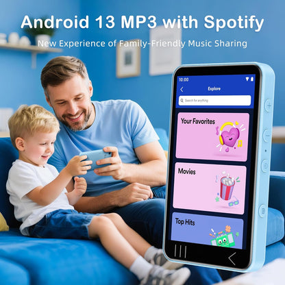 MP3 Player with Bluetooth and WiFi, Music Player with Camera Spotify Pandora,Amazon Music, 4" Touch Screen Android MP4 MP3 Player with Speaker 144GB MP4 & MP3 Player for Travel Sport - PuriLite