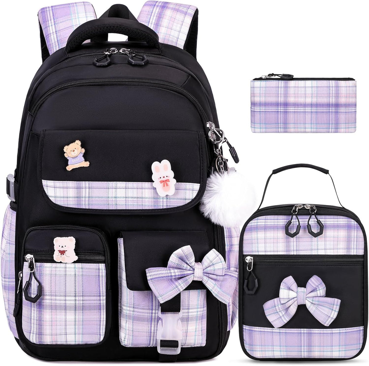 ACESAK Girls Backpack - 3PCS Backpack for Girls Cute School Backpacks for Girls Kindergarten - PuriLite