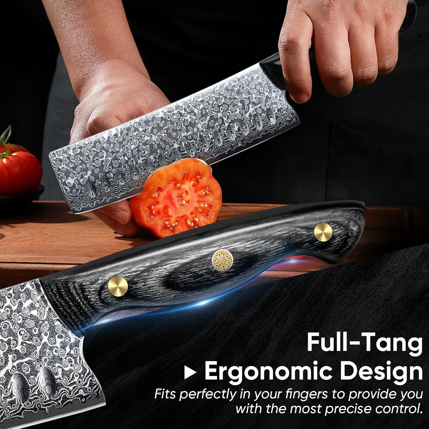 Purple Dragon Damascus Fish Fillet Knife - 7 inch Flexible Boning Knife with VG10 Core, Kitchen Slicing Knife with Full Tang Handle, Birthday Dad Mom Gift - PuriLite
