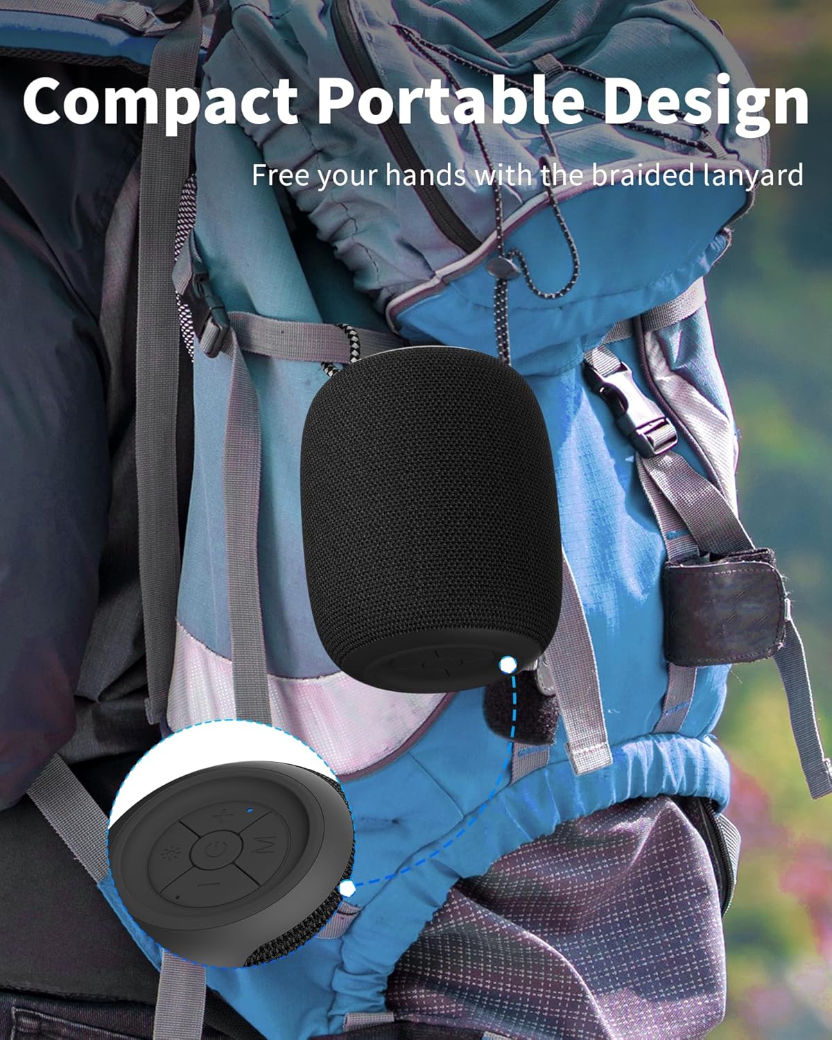 Oraolo Bluetooth Speaker, IPX7 Waterproof Portable Bluetooth Speaker with 16W Immersive Audio, 30H Playtime, LED Light, Bluetooth 5.3, Support TWS, Wireless Speakers for Outdoor Camping Home - PuriLite