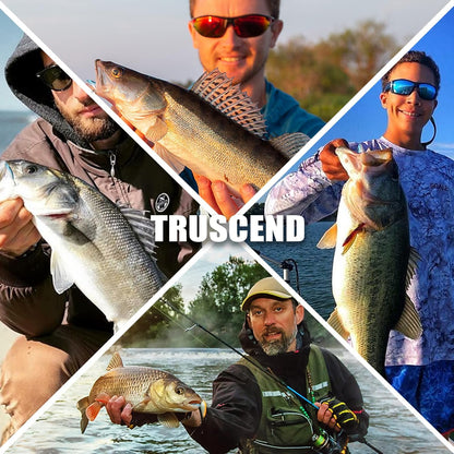 TRUSCEND Fishing Spinners with Unique Double Spoons, Nano-Plated Rooster Tail Fishing Lures with Copper Body & Blade, Great Action Blade Bait for Bass Trout Walleye, Freshwater Ice Fishing Jigs - PuriLite