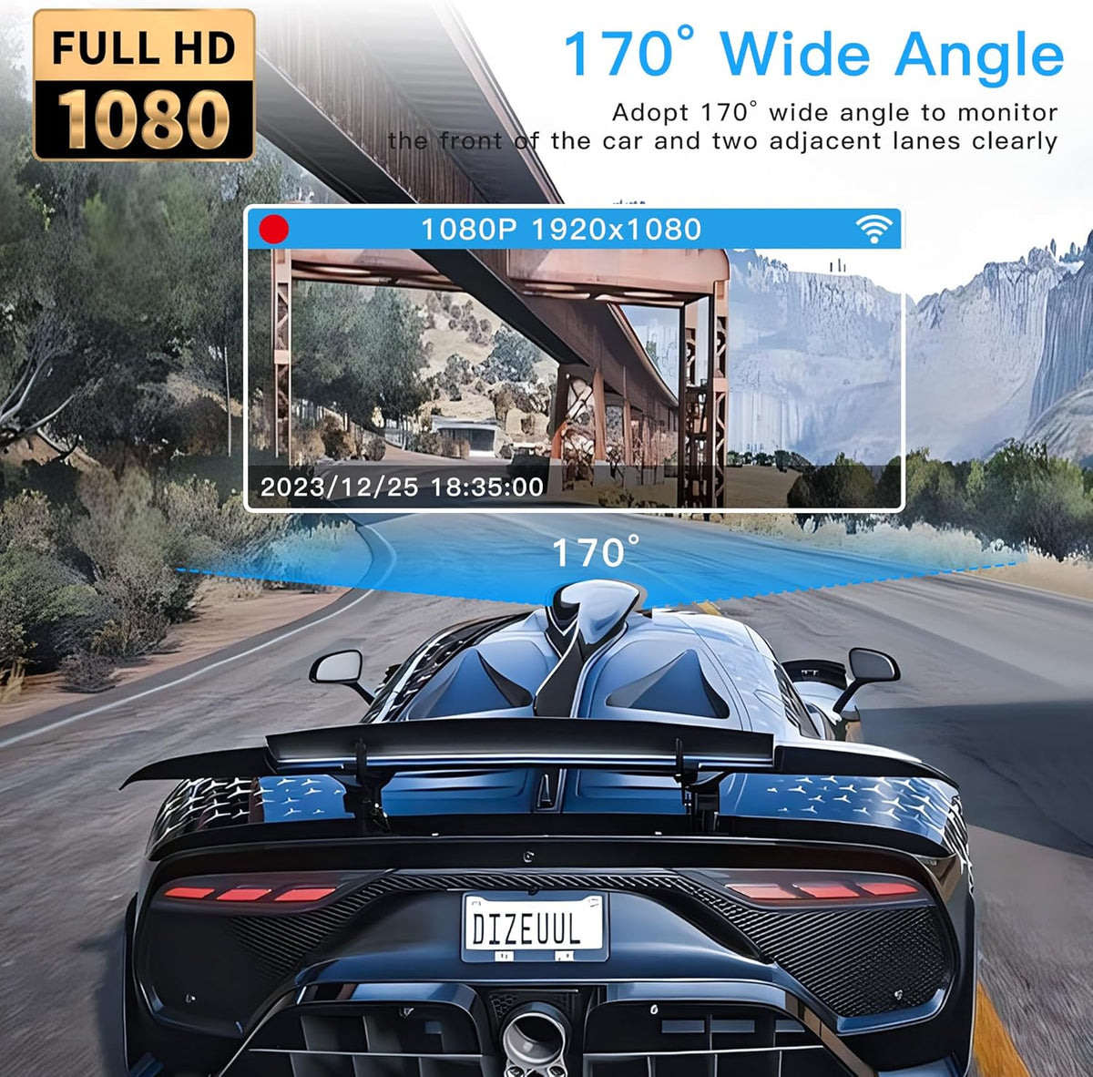 4 Channel Dash Cam 360° View 5G WiFi & APP Control, GEMEK 2K Front and Rear Inside, Left Right Dash Camera for Cars Free 64GB TF Card, G-Sensor, Night Vision, 24H Parking Mode - PuriLite