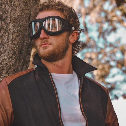 Birdz Eyewear - The Buzzard - Padded Motorcycle Riding Goggle Fits Over Glasses - PuriLite