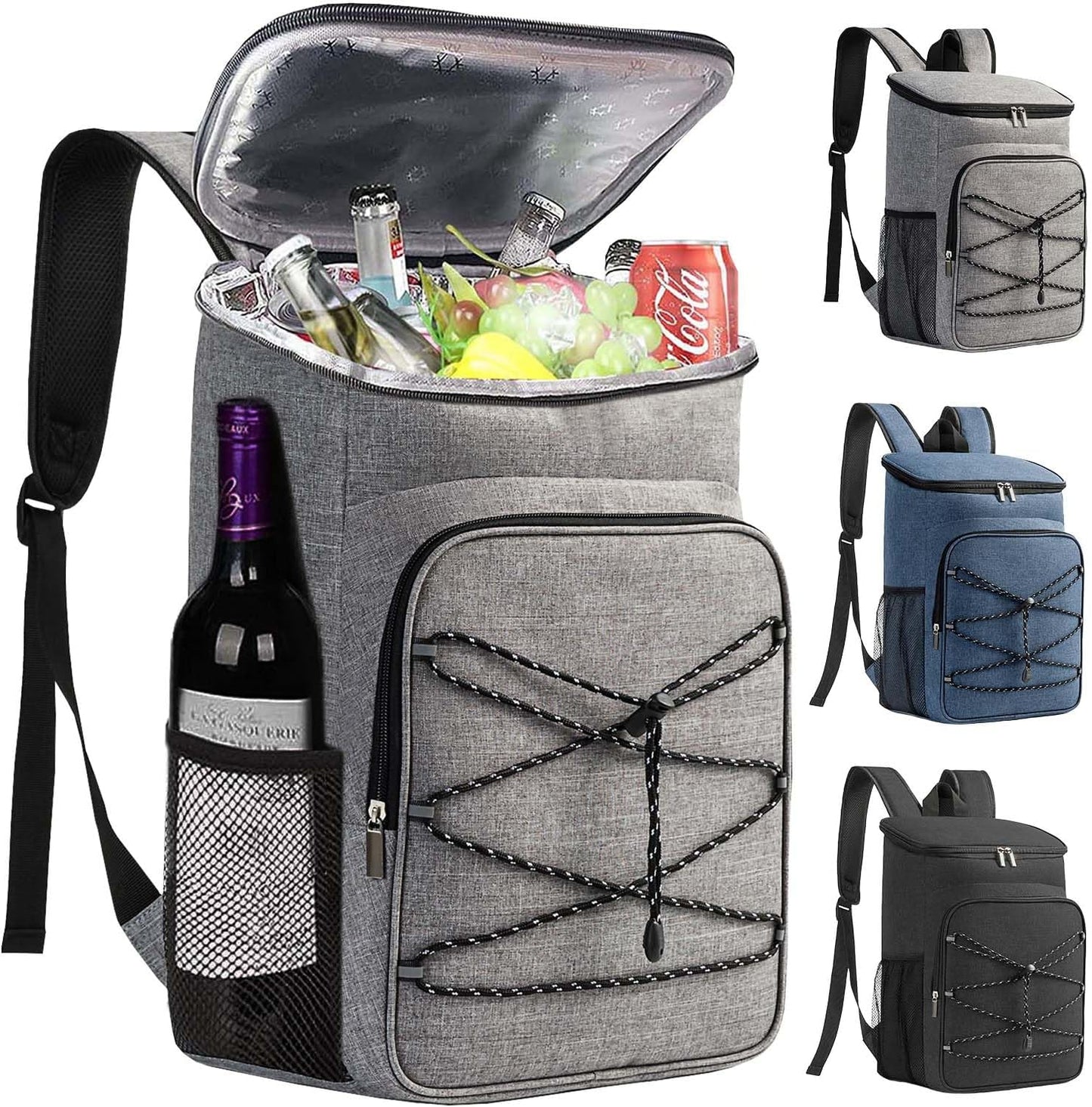 Bagtopia Camping Cooler Backpack 25 Cans, Leak Proof Insulated Thermal Bag, Beach Travel Picnic Lunch Backpack for Men Women - PuriLite