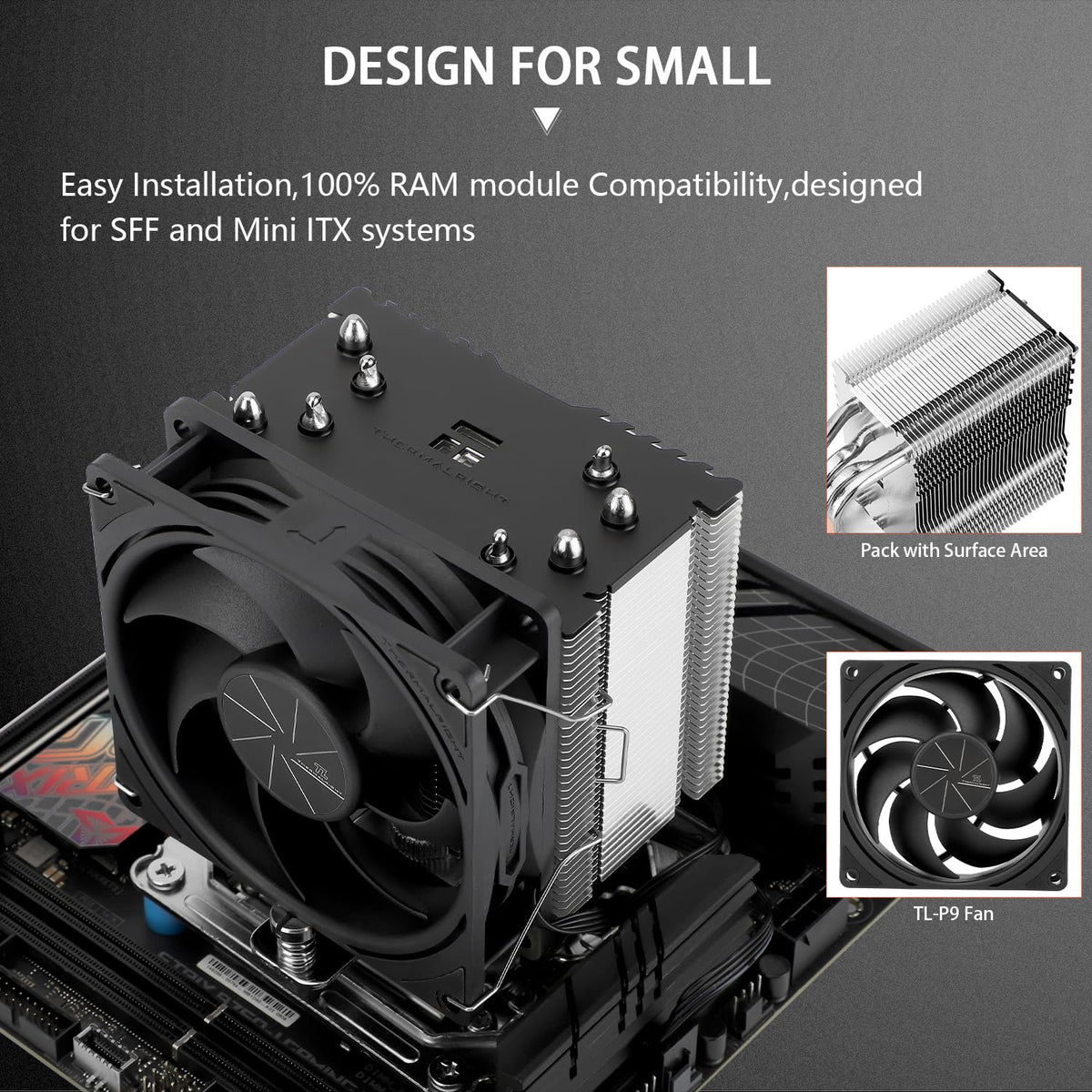 Thermalright Assassin X 90 SE V2 CPU Cooler, 92mm PWM Quiet Fan CPU Air Cooler, Support Intel Lga1700/1150/1151/1200,AMD AM4 AM5, Computer Cooler(AX90 SE V2) - PuriLite