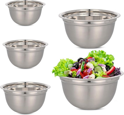 EHOMEA2Z Stainless Steel Mixing Bowls Set, Deep Mixing Bowls,Durable, Stackable,Food-Grade Safe,Rust and Corrosion Resistant Mixing Bowls Stainless Steel,Food Prep (5Pc Set) - PuriLite