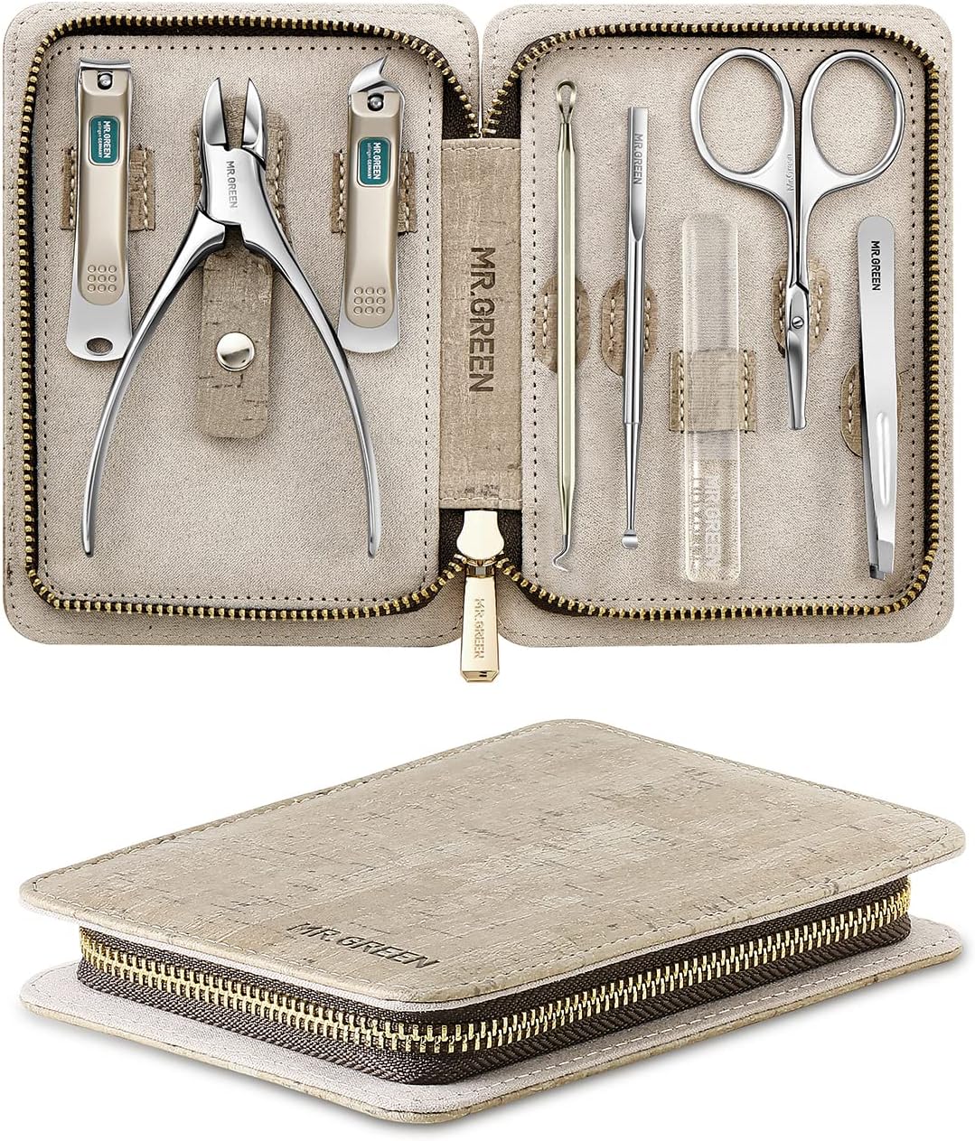 Manicure Set, Pedicure Sets, Nail Clipper Sets, Stainless Steel Professional Nail Cutter Kits with Travel Case (12 Count) - PuriLite