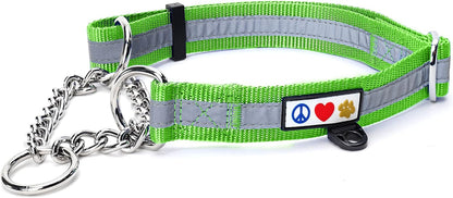Pawtitas Chain Martingale Dog Collar Puppy Collar Reflective Dog Collar Training Dog Collar Behavioral Dog Chain Collar Collar Large Dog Collar Orange Dog Collar - PuriLite