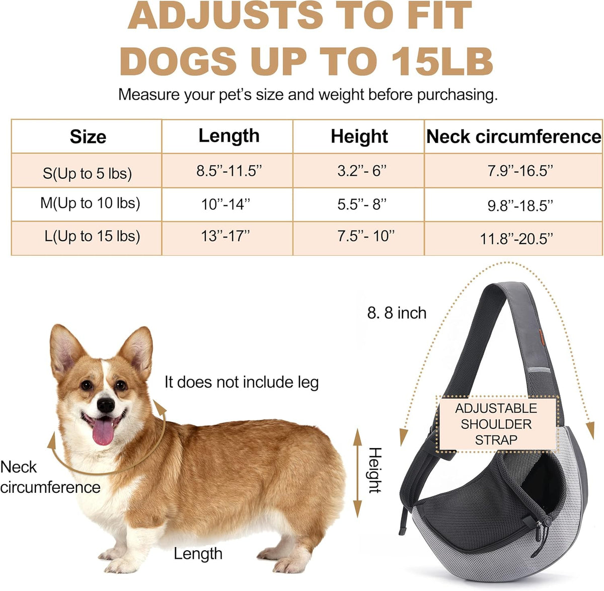 FDJASGY Pet Sling Carrier for Small Dogs Cats,Breathable Mesh Travelling Hand Free Puppy Backpack with Pouch and Adjustable Strap Carrier Grey - PuriLite