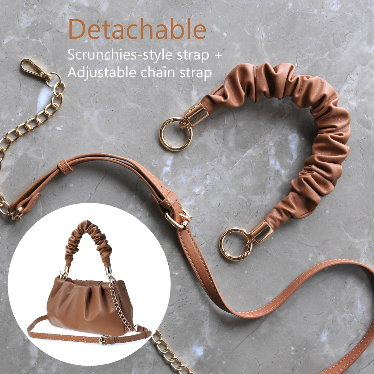 Cloud Pouch Bag Women Shoulder Handbag Soft Vegan Leather Vintage Hobo Chain Cross body Bag - PuriLite