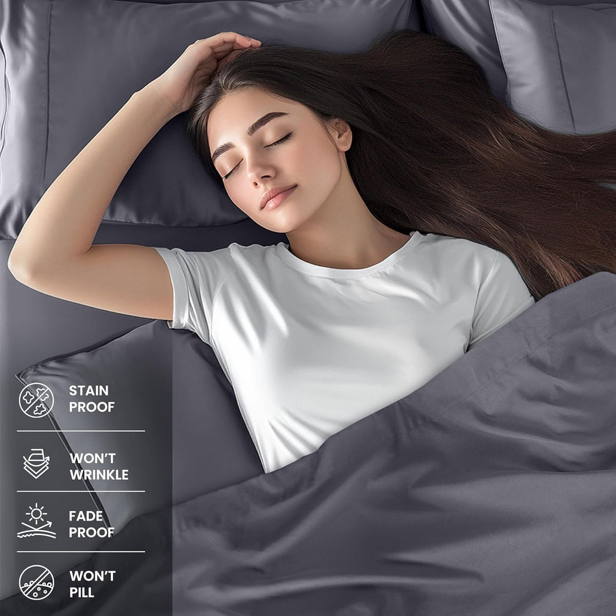 Utopia Bedding Queen Bed Sheet Set - 4 Piece Bedding - Soft Brushed Microfiber Fabric - Shrinkage & Fade Resistant - Easy Care (White) - PuriLite