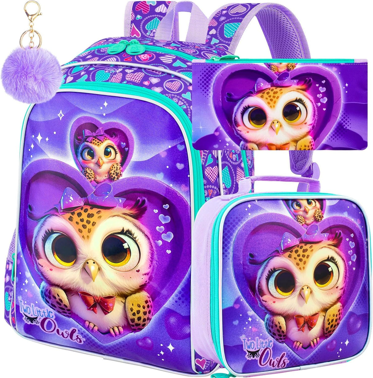 3pcs Backpack for Boys and Girls, 16” Kids Kindergarten Bookbag with Lunch Box, Cute Elementary Backpacks for Boy Girl - PuriLite