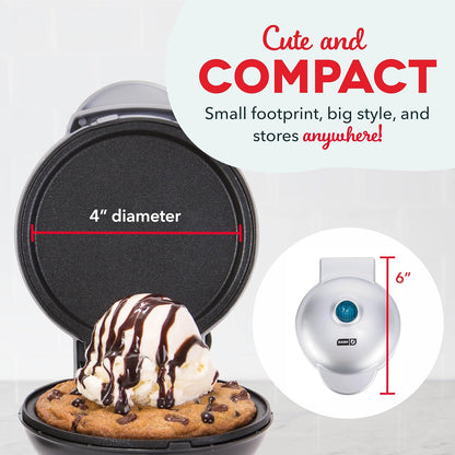 DASH Mini Maker Electric Round Griddle for Individual Pancakes, Cookies, Eggs & Other on The go Breakfast, Lunch & Snacks with Indicator Light + Included Recipe Book - White - PuriLite