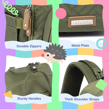 Diaper Bag Backpack, iniuniu Large Baby Bags with Diaper Pouch, Washable Changing Pad, Pacifier Case and Stroller Straps - PuriLite