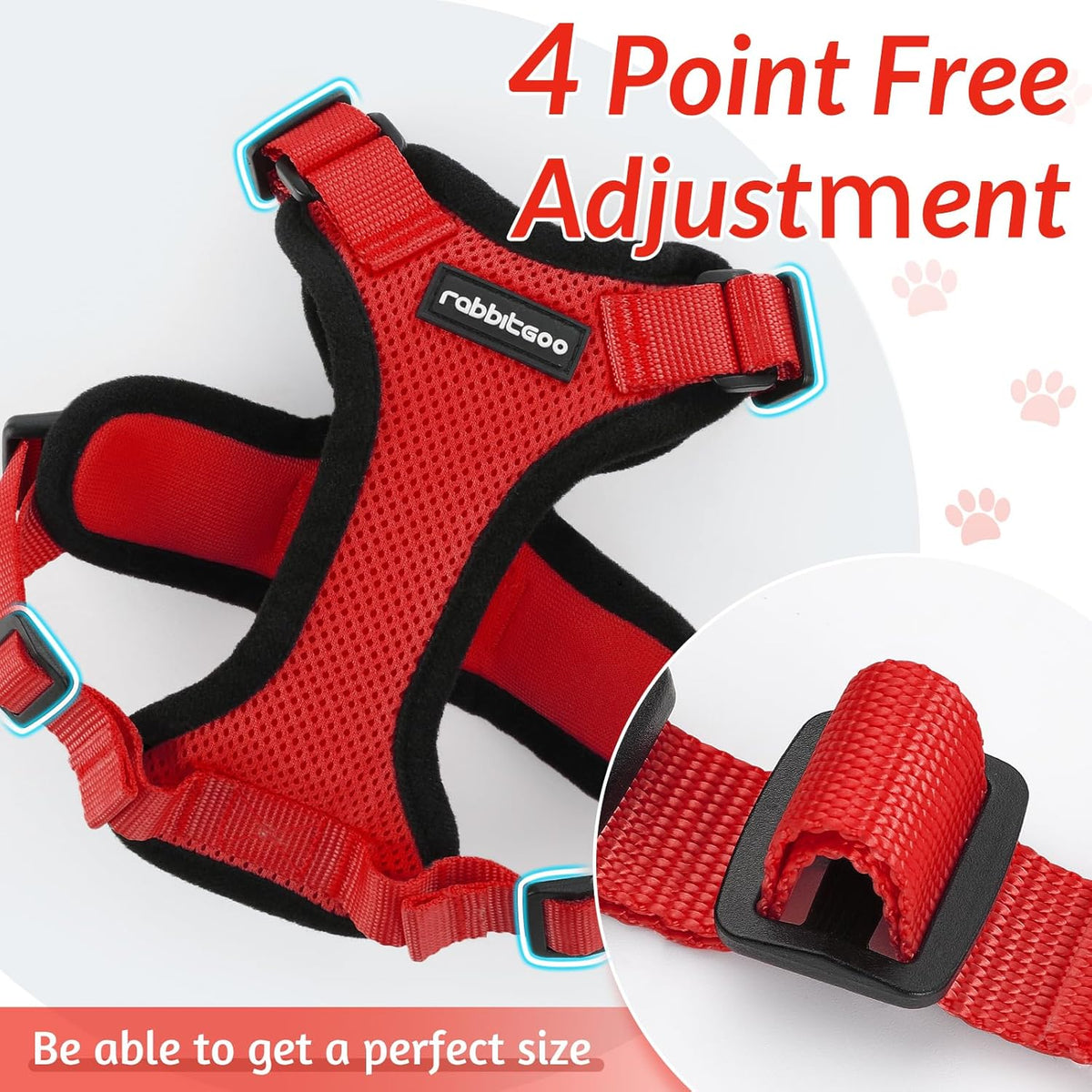 rabbitgoo Cat Harness and Leash for Walking, Escape Proof Soft Adjustable Vest Harnesses for Small Medium Cats, Easy Control Breathable Reflective Strips Jacket, XS, Black - PuriLite