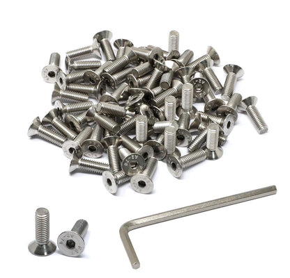 iexcell 5 Pcs M8 x 80mm Thread Pitch 1.25 mm Stainless Steel 304 Hex Socket Flat Head Cap Screws Bolts Kit - PuriLite