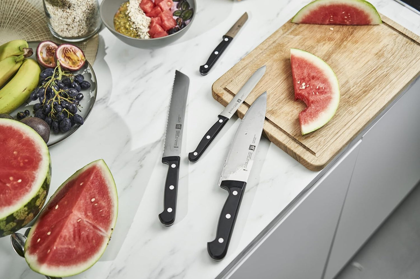 ZWILLING Twin Chef 9Piece Knife Block Set - Corrosion Resistant, Ice-Hardened Ultra Sharp Blades Graphite-Grey, Professional Knife Set, Durable, Dishwasher Safe - PuriLite