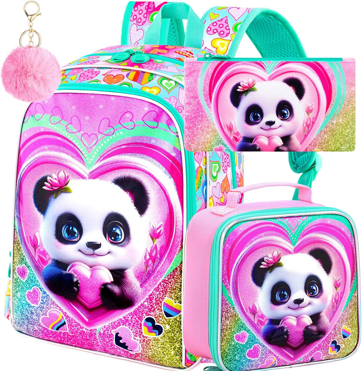 3pcs Backpack for Boys and Girls, 16” Kids Kindergarten Bookbag with Lunch Box, Cute Elementary Backpacks for Boy Girl - PuriLite