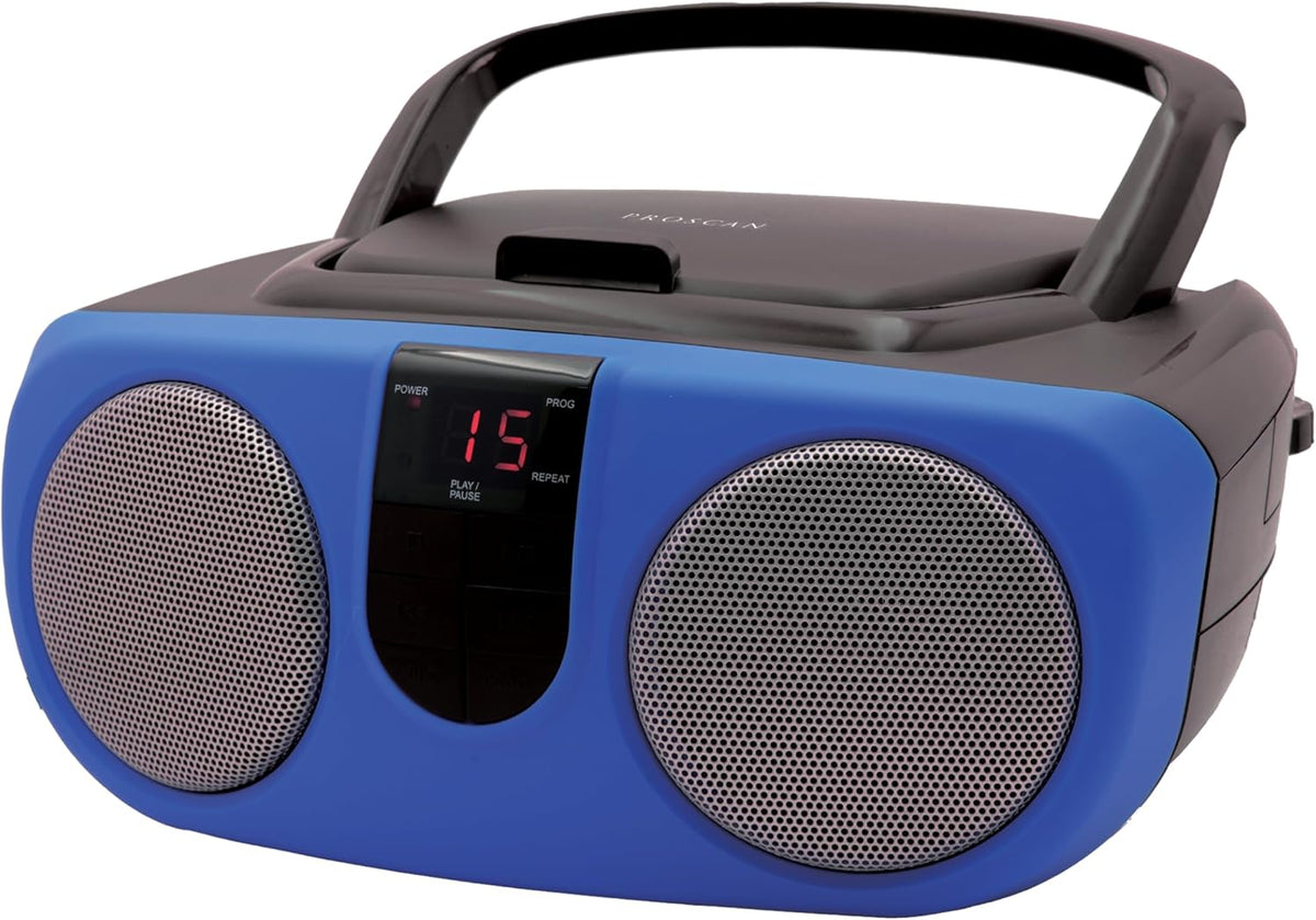 CURTIS SRCD243M-SILVER Sylvania SRCD243 Portable CD Player with AM/FM Radio, Boombox (Silver) - PuriLite