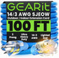 GEARit Outdoor 14 AWG Gauge 3 Prong Plug, Extension Cord, Ultra Heavy Duty SJEOW, 14/3, for Indoor/Outdoor, LED Lighted Plug, Resistant Rubber Jacket, Extreme Weather, 100 Feet, Blue - PuriLite