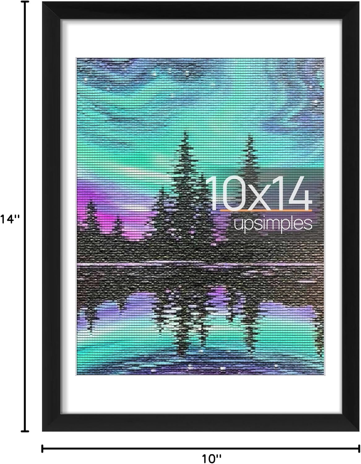 upsimples 11x14 Picture Frame, Display Pictures 8x10 with Mat or 11x14 Without Mat, Wall Hanging Photo Frames, Black - PuriLite