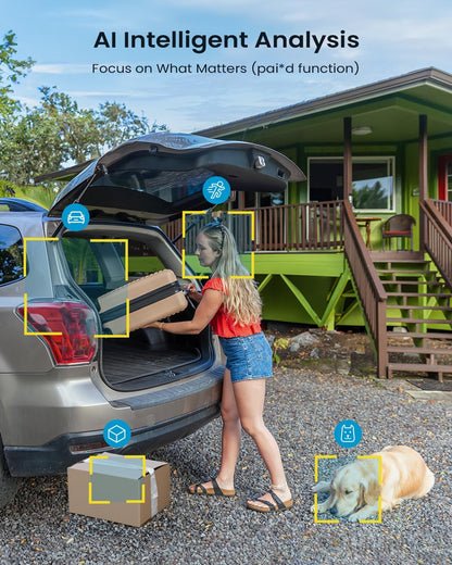 ieGeek 2K Security Cameras Wireless Outdoor, with Adjustable&Removable Solar Panel, 360°PTZ, Color Night Vision, 2.4G WiFi Camera Surveillance Exterieur, Smart Motion Sensor, Light&Siren,Work w/Alexa - PuriLite