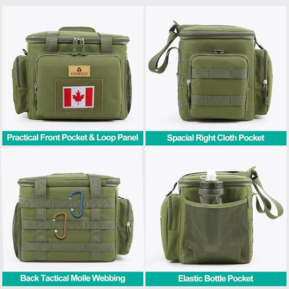 HSHRISH Tactical Large Lunch Bag for Men,Leakproof Insulated Lunch Box, Durable Soft Cooler Bag with Shoulder Strap Lunch Pail for Work Shifts Outdoor - PuriLite