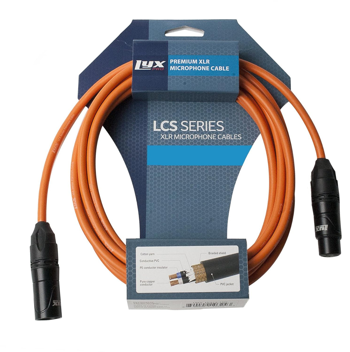 LyxPro 6 Feet XLR Microphone Cable Balanced Male to Female 3 Pin Mic Cord for Powered Speakers Audio Interface Professional Pro Audio Performance and Recording Devices - Blue - PuriLite