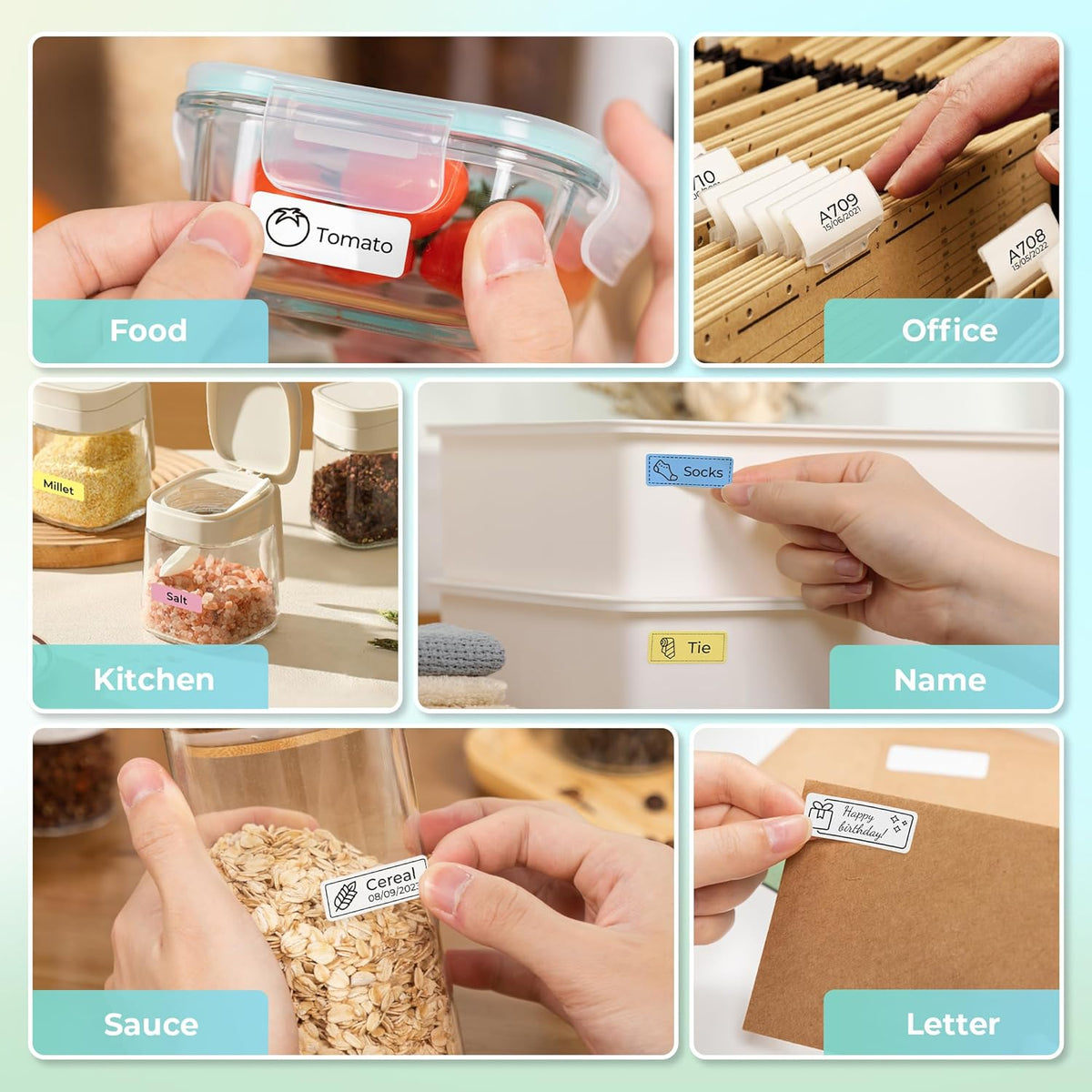Nelko Label Maker Machine with Tape, P21 Portable Bluetooth Label Printer, Wireless Built-in Cutter Sticker Maker Mini Label Makers with Multiple Templates for School Organizing Office Home, White - PuriLite