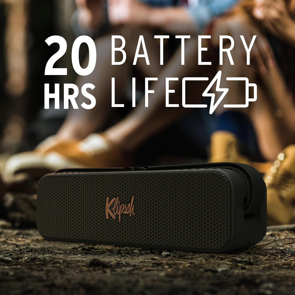Klipsch Detroit Portable Bluetooth Speaker – 20 Hours Battery, IP67 Waterproof - PuriLite