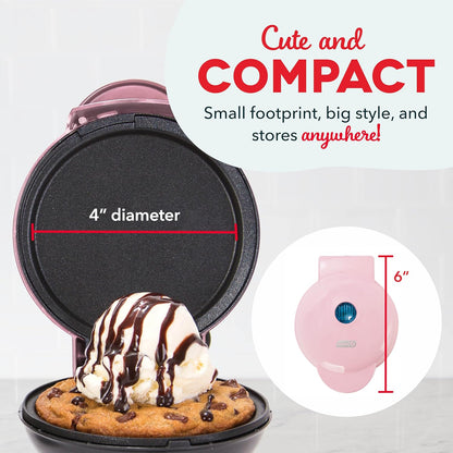 DASH Mini Maker Electric Round Griddle for Individual Pancakes, Cookies, Eggs & Other on The go Breakfast, Lunch & Snacks with Indicator Light + Included Recipe Book - White - PuriLite