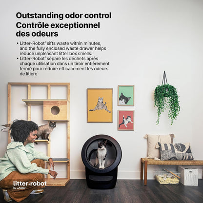 Litter-Robot 4 with Step & Fence by Whisker, White - Automatic, Self-Cleaning Cat Litter Box, Helps Reduce Litter Box Odors, Never Scoop Again, Includes 1 Year of WhiskerCare - PuriLite