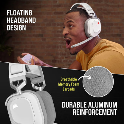 Corsair HS80 RGB USB Premium Gaming Headset with Dolby Audio 7.1 Surround Sound (Broadcast-Grade Omni-Directional Microphone, Memory Foam Earpads, High-Fidelity Sound, Durable Construction) Carbon - PuriLite