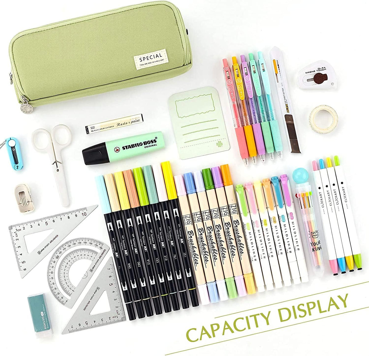 Big Capacity Pencil Case, OLIYuMi 3 Compartment Pencil Pouch Pencil Bag Storage Box Stationery Organizer Makeup Bag with Zipper Closure for Student Office College Boys and Girls (Pink) - PuriLite
