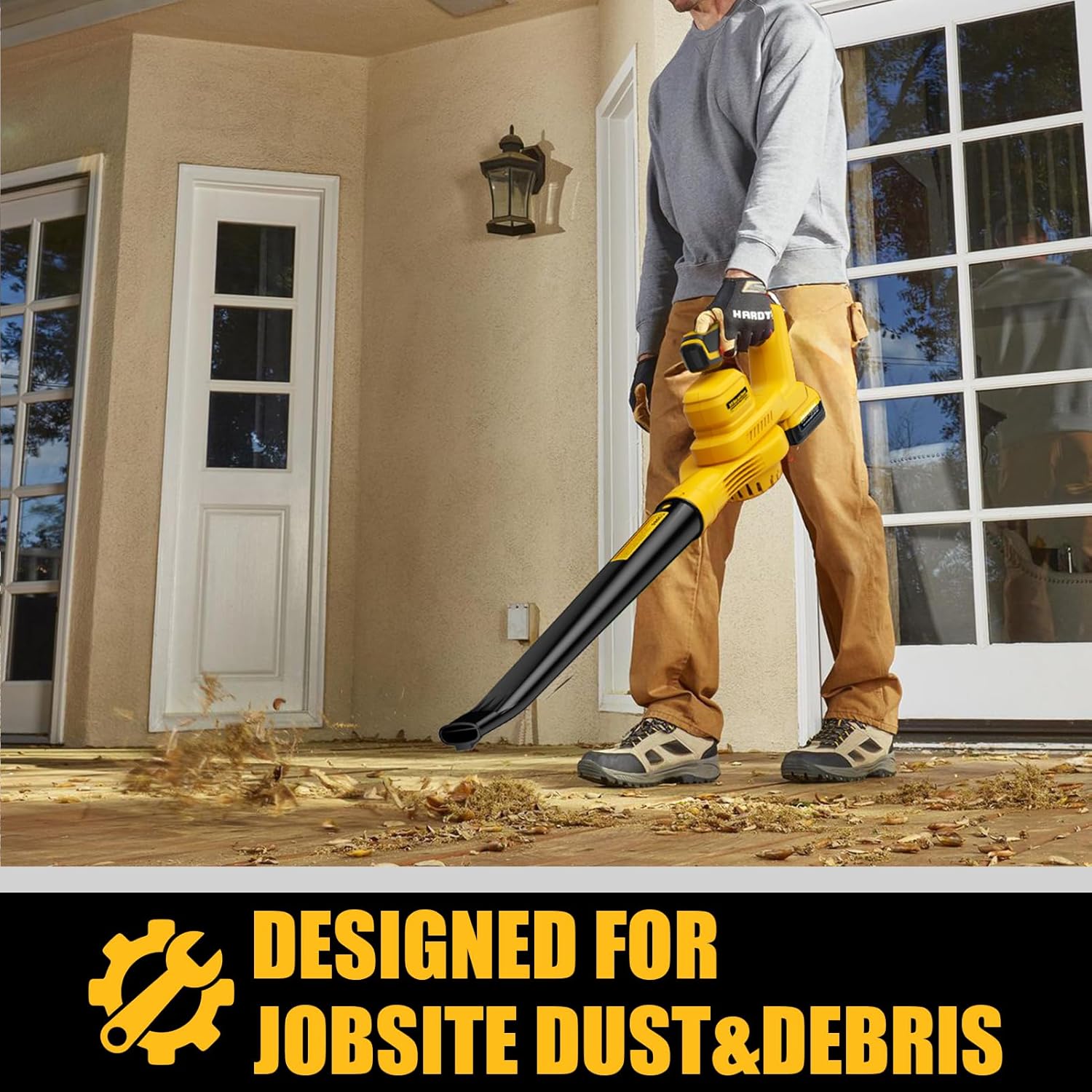 Nelhalt 20V Cordless Leaf Blower, Max 160 MPH Compatible with DeWALT 20V Max Battery, Compact and Lightweight Design, Electric Blower for Lawn Care, Yard, Tool Only - PuriLite