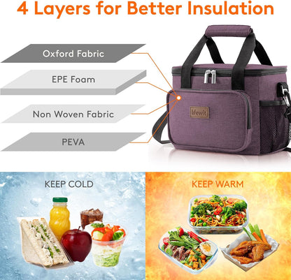 Lifewit Large Lunch Bag for Adults, 24-Can 15L Insulated Lunch Box Leakproof Soft Cooler Cooling Tote for Men Women, Waterproof Reusable Cooler Bags for Work Office Outdoor Picnic Camping, Black - PuriLite