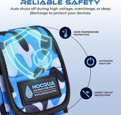 NOCQUA Pro Power Water-Resistant Battery & Charger Kit - Compatible with GPS, Depth & Fish Finders, & Most 12 Volt Electronics