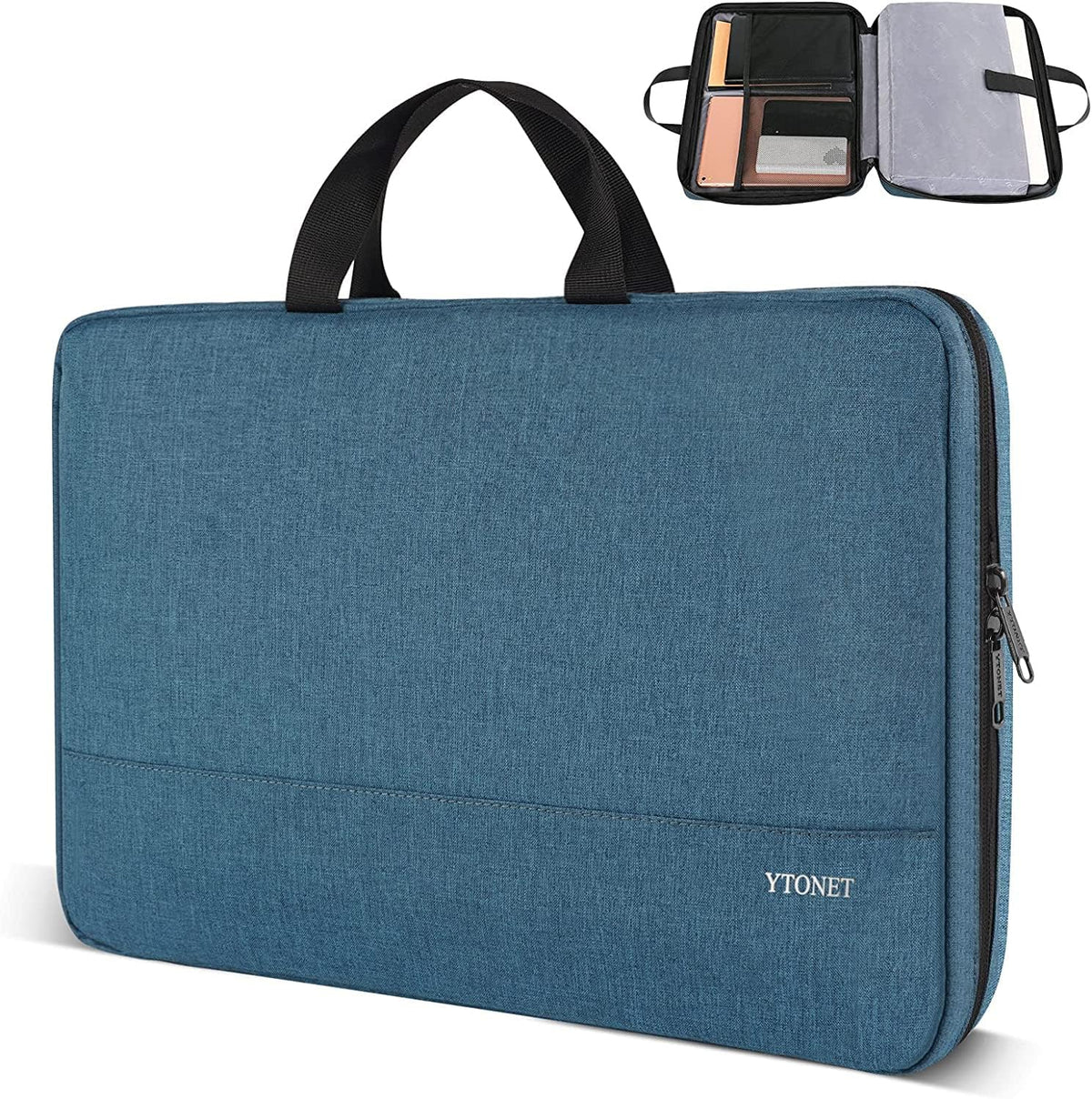 Ytonet Laptop Sleeve, 15.6 inch TSA Laptop Bag Laptop Case Water Resistant Computer Carrying Bag Compatible for Lenovo, HP, Dell, Asus Notebook, Gifts for Men Women, Grey - PuriLite